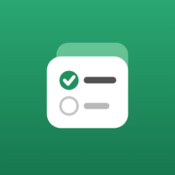 Reminders app icon: a white card with a ticked item on a green background