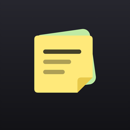 Sticky Notes app icon: a yellow sticky note on a charcoal background